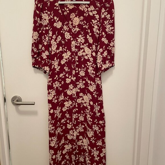 NWT Rouje Elona Dress 36 S Small Jeanne Damas French red floral - Picture 4 of 6